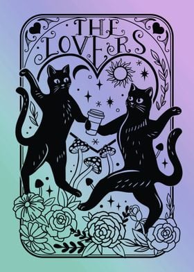 The Lovers Cat Tarot Card