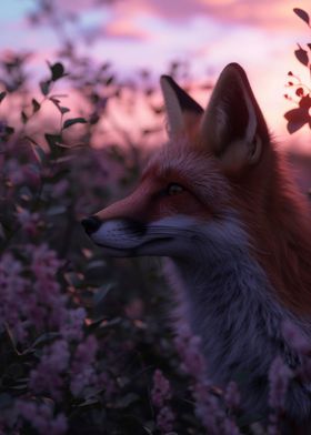 Red Fox Aesthetic Sunset
