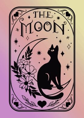The Moon Cat Tarot Card