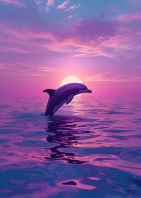 Dolphin Aesthetic Sunset