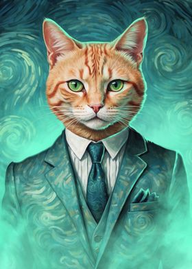 Gentleman Cat Teal Mist