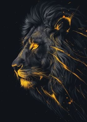 Black and Gold Lion