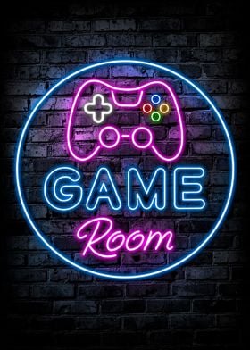 Gaming Room Neon Poster