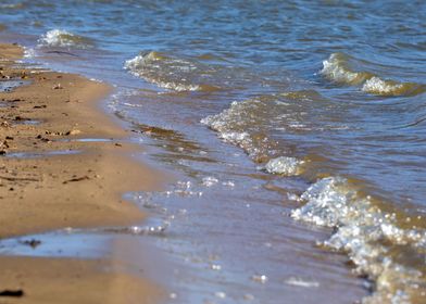 Waves lapping the beach