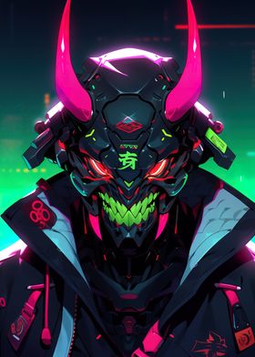 Cyberpunk Demon Samurai