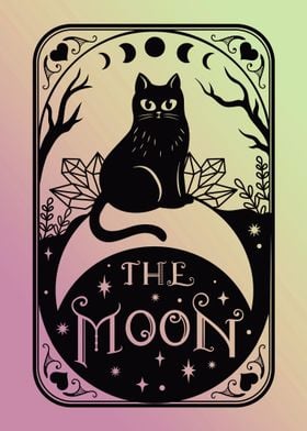 The Moon Cat Tarot Card