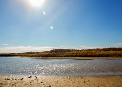 Autumn beach landscape