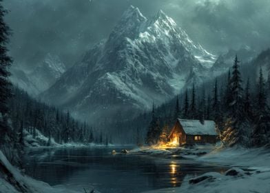 nordic mountains at night