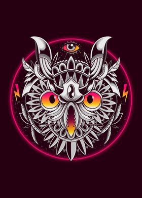 Retrowave Owl