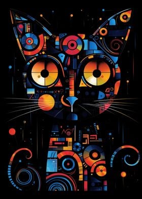 Colorful Geometric Meow