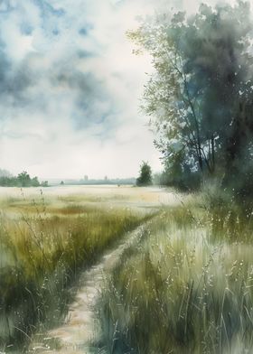 Meadow Acrylic Painting