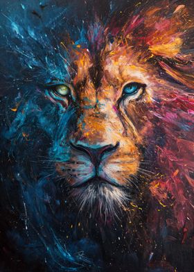 lion painting portrait