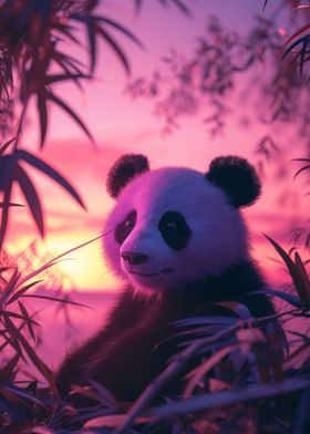 Panda Aesthetic Sunset