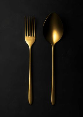 Spoon Fork Dark Gold