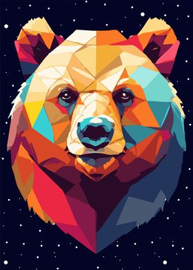 Head Bear in WPAP Style