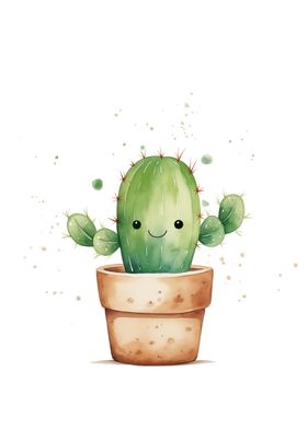 Cute smiling cactus