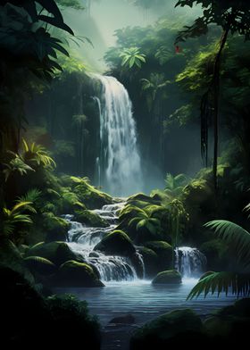 Jungle Waterfall Nature