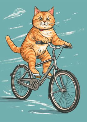 Cat Riding  A Bicycle