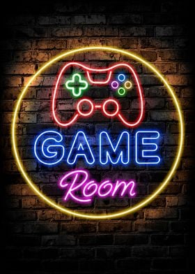 Gaming Room Neon Poster