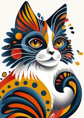 Colorful Polite Cat