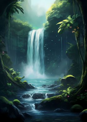 Jungle Waterfall Nature