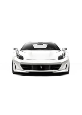 White Ferrari car