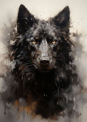 Wolf Acrylic Painting 2