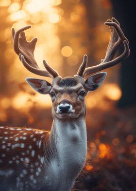 Deer Sunset Elegant