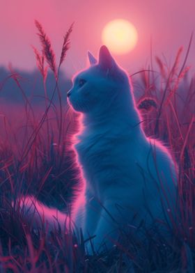 Cat Aesthetic Sunset