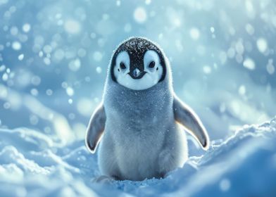 Baby Penguin Snow Stroll