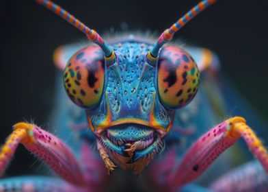 insect lit by neon lights