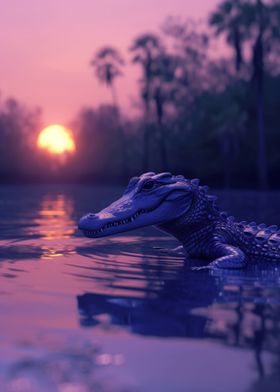 Alligator Aesthetic Sunset