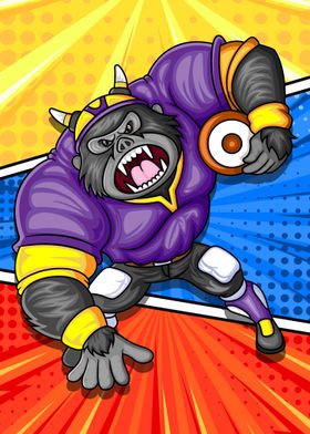 Rugby Player Gorilla Anima