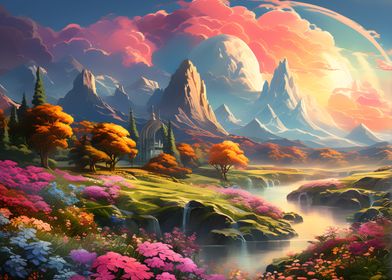 Fantasy Flower Landscape