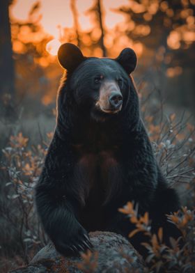 Bear Sunset Elegant