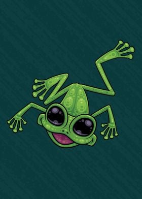 Happy Green Tree Frog