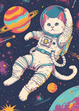 Happy Astronaut Cat