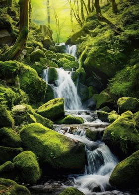 Cascading Waterfall Nature