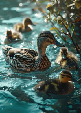 Duck Family Lake Serenity 