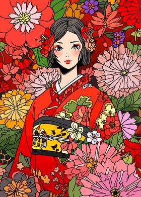 Japanese Kimono Kawaii Art