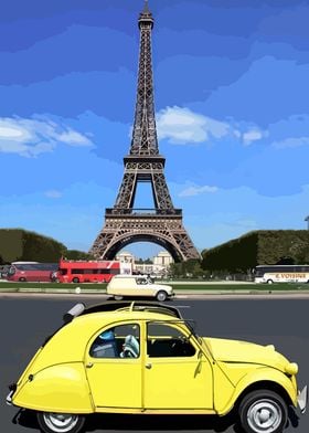 car in paris city