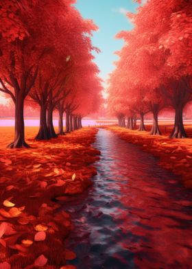 Rivers Edge Autumn Trees