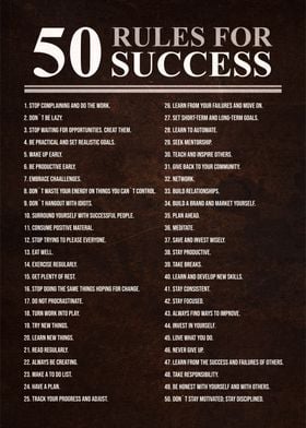 50 rules for success