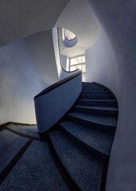 Modern blue staircase