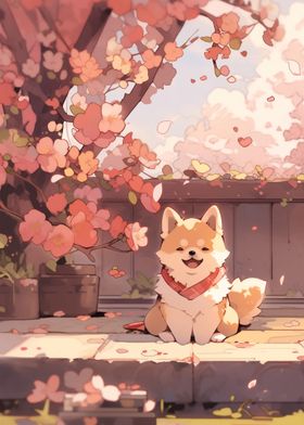 Dog Japan Shiba Blossom