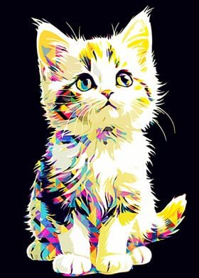 Kitten pop art 