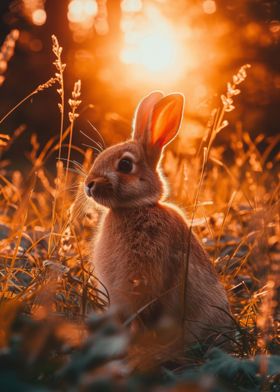Rabbit Sunset Elegant