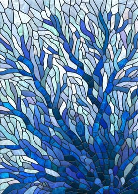 Blue Sea Fan Coral mosaic