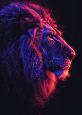 Red and Blue Lion
