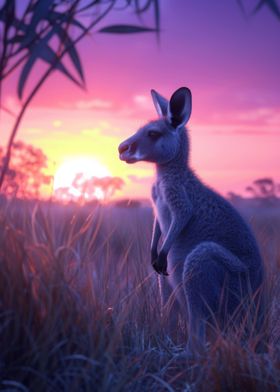 Kangaroo Elegant Sunset